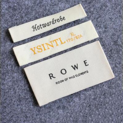 China Washable Custom Labels Logo Brand Name Garment Woven Labels Custom Apparel Labels for sale