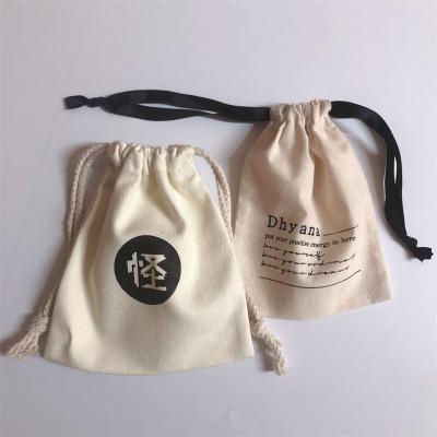 China 100% Cotton 100 MOQ Eco-friendly Design Brand Jewelry Bag Custom Drawstring Bags for sale