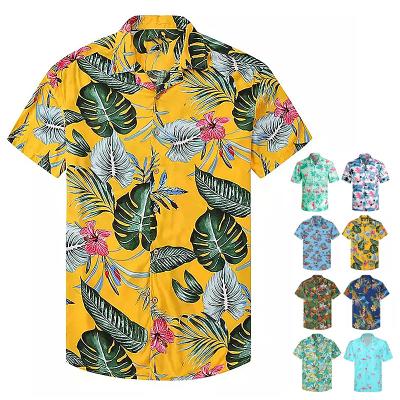 China Fashion Custom Casual Beach Anti-Wrinkle Summer Hawaiian Shirts For Men Short Sleeve Plus Size Vintage Designer Button Up Men'S Polo Shirts for sale