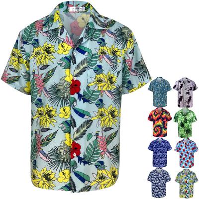 China Summer Custom Fashion Anti-pilling Shorts Polo Shirts For Men Casual Sleeve Plus Size Vintage Designer Button Up Men's Beach Hawaiian Shirts for sale