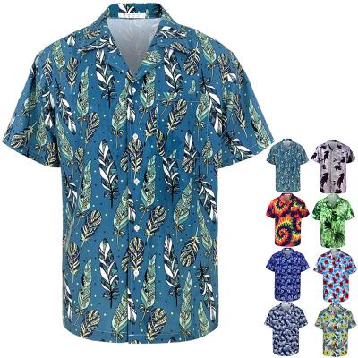 China Anti-pilling Custom Fashion Plus Size Work Beach Hawaiian Shirts Polo Shirts For Men Designer Casual Button Up Vintage Sleeve Shorts for sale