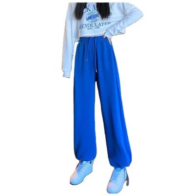 China High Waist Loose Jogger Anti-Wrinkle Summer Pants Wide Leg Pants Spring Women's Sports Pants Summer Sweatpants Blue Sweatpants For Women for sale