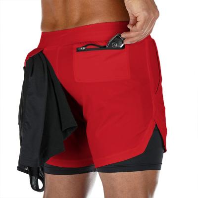 China QUICK DRY Wholesale Custom Sweat Compression 2 In 1 Print Designer Nylon Fitness Boxer Gym Workout Sports Cargo Running Men's Shorts for sale