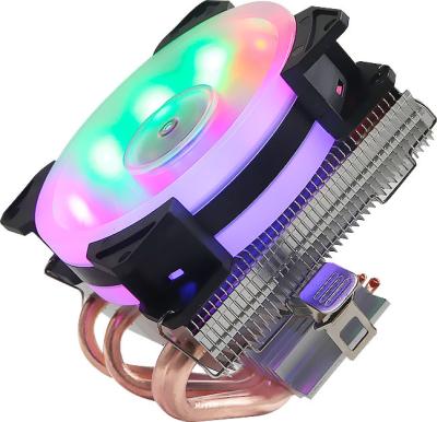 China Computer Case LGA1700 RGB Color Led Computer Cooler Fan CPU Heatsink 3pin 4 Heat Pipe Cooler 1200 for sale