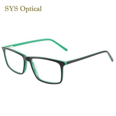 China Decorative Square Reading Glasses Acetate Frames Glass Unisex Acetate Eye Optical Frame for sale