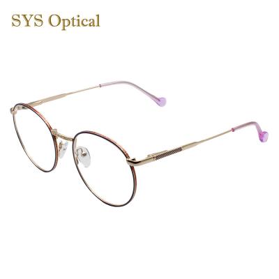 China Retro Vintage Retro Metal Optical Frame Round Spec. Fashion Shape Frames Optical Glasses With Spring Hinge for sale