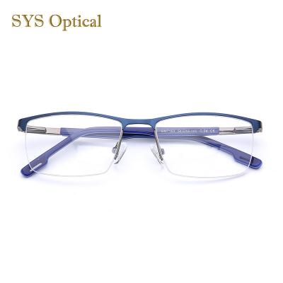 China Men's Classic Metal Optical Frames Square Shape Glasses Frames Single Wirh Bridge Metal Glasses For Men for sale