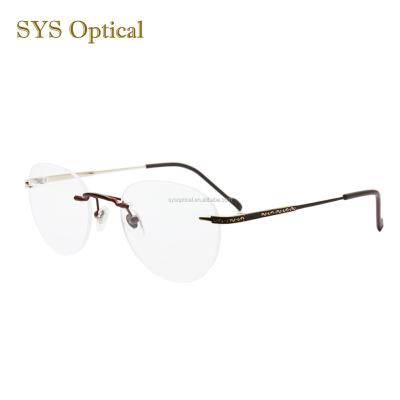 China Reading and More Most Popular Vintage Frame Rimless Glasses with Spring Leg for sale