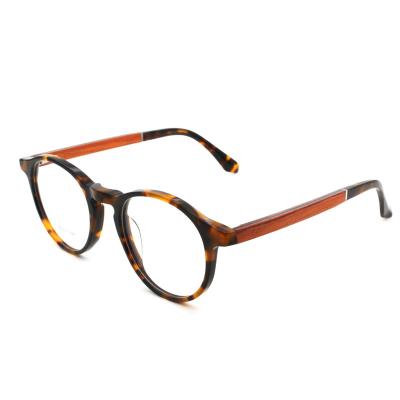 China Reading and More High Quality Custom Acetate Glass Optical Frame Faux Wood Frame for sale