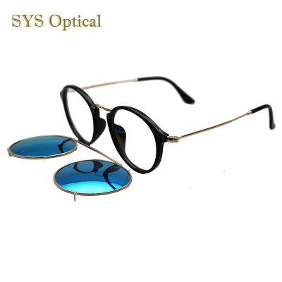 China For All Retro People Special Design Vintage TR90 Metal Clip On Round Shape Polarized Classic Sun Glasses Sunglasses for sale