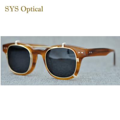 China Hot Selling Fashion Sunglasses Amazon Items Italy Design CE cat.3 uv400 Acetate Sunglasses Clip On for sale