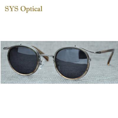 China New Arrival Products OEM Fashion Sunglasses Round Acetate With Metal Retro Sunglasses French Style Sunglasses for sale