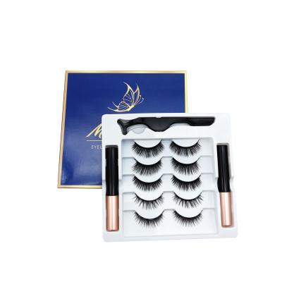 China 2022 Newest Styles Long Natural Magnetic False Eyelash With Liner Kit for sale