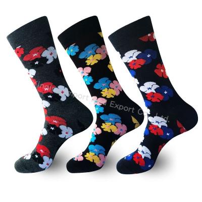 China Fashion QUICK DRY Mens Funky Colorful Happy Crew Dress Socks for sale