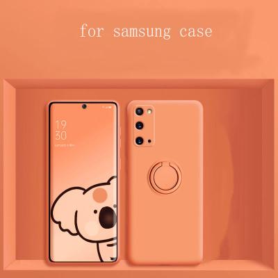 China Liquid Mobile Phone Shell For Samsung S21 10 20 21Plus ultra E-F Soft Case Anti-fall Silicone Ring Holder Tpu Soft Case Cover 20 21Plus E-F for sale