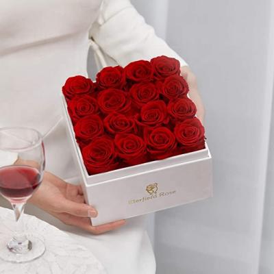 China Long Lasting Preserved Roses Sumflora Brand Acrylic Eternal Roses Flower Slide Diameter 4-5 cm preserved rose in Box for sale