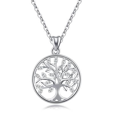 China Classic CLASSIC 925 Sterling Silver Family Tree of Lifetime Necklace Merryshine Jewelry for sale