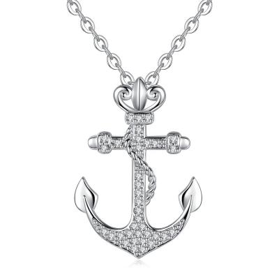 China Wholesale Fashion Merryshine Fashion 925 Sterling Silver Boat Anchor Necklaces For Men for sale