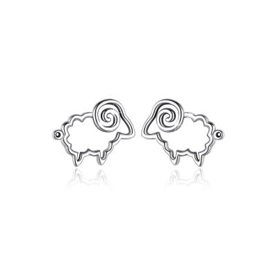 China FASHIONABLE Minimalist Design Merryshine Sheep Lamb Small 925 Sterling Silver Stud Earrings For Women for sale