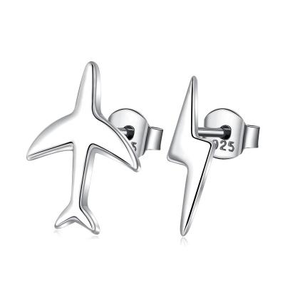 China FASHIONABLE Merryshine Airplanes and Lightning Design 925 Sterling Silver Stud Earrings for Women for sale