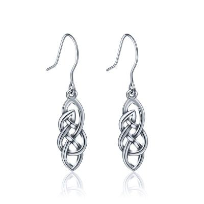 China Merryshine TRENDY Fashion Celtic Knot Design 925 Sterling Silver Drop Earrings For Women for sale