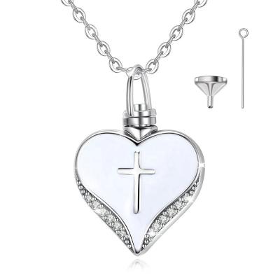 China Vintage Merryshine 925 Sterling Silver Love Heart Memorial Cremation Urn Necklaces For Ashes for sale