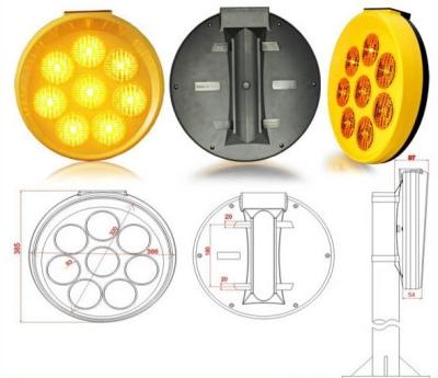 China Solar yellow blinker light in traffic safety with 1 year warranty for sale