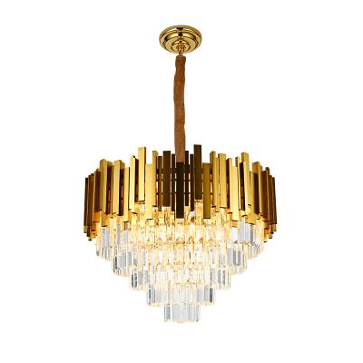 China Modern Hot Sale Customized Size Switch Luxury Modern Lamp Holder Modern E14 Crystal Chrome Chandeliers for sale