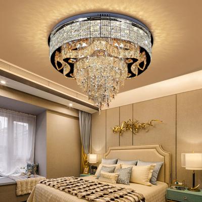 China Modern Luxury Contemporary Smart Pendant Crystal Led Ceiling Lamp Light Drop With Remote Control for sale