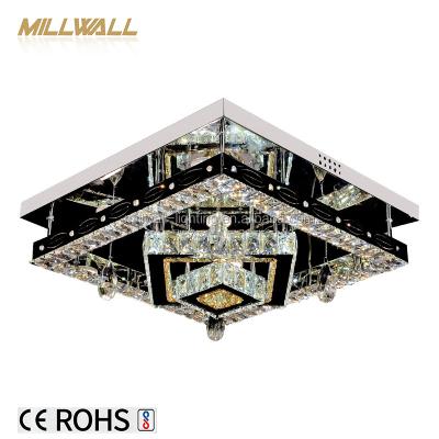 China Indoor Square Crystal Led Living Room Ceiling Suspended Light for sale