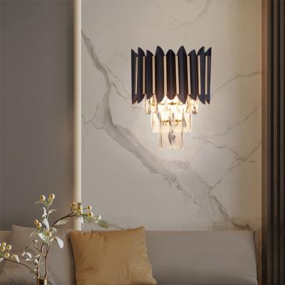 China Luxury Modern E14 Modern Stand Crystal Led Wall Lamp for sale