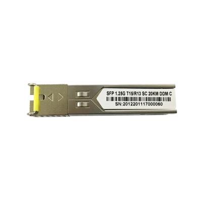 China FTTX Network Wire 1.25G SC 20km Single Mode Tx Rx 1310nm 1550nm SFP BiDi for sale