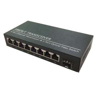 China Fttx 1 Port SFP 10 100 1000M 8 Ethernet Port Transmission POE Optical Fiber Switch for sale