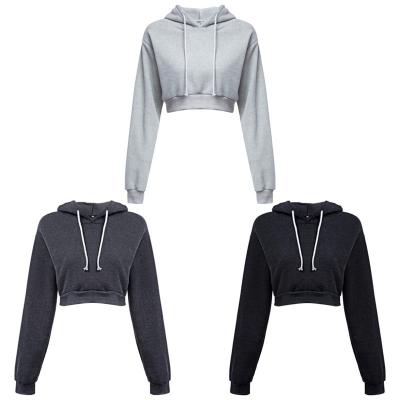 China Wholesale Anti-Wrinkle Custom Fitted Womens Hoodies Solid Color Pullover Hoodies Women Sheath Long Womens Hoodies Crop Top for sale