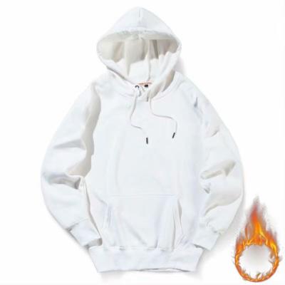 China Anti-pilling 2021 New Arrivals Men's Autumn Winter Hooded Street Long Sleeve Solid Color White Men's Loose Hooded Casual Hoodies for sale