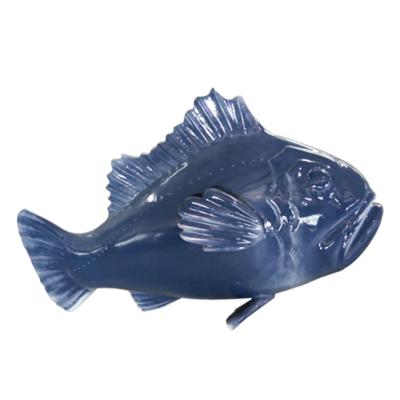 China China Hot Cute Fish Character Elevated Prop Fiberglass Sculpture for sale