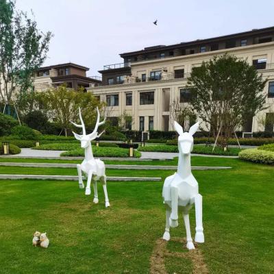 China Minimalist Customize Fiberglass Deer Garden Sculpture Yard Decoration for sale