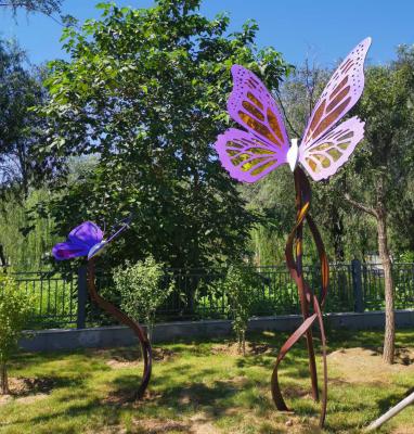 China Europe Customized Modern Acrylic Stainless Steel Butterfly Sculpture For Garden Decoration for sale