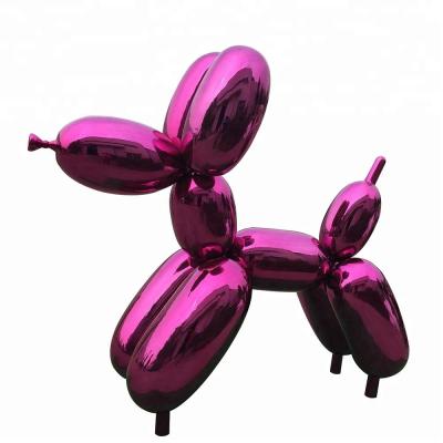 China Other Contemporary Art Abstract Metal Stainless Steel For Home Decoration Pink Color Balloon Dog Sculpture for sale