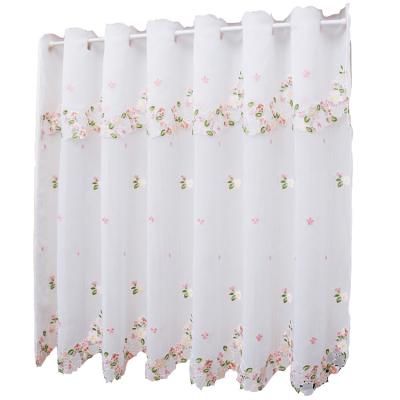 China Durable Artificial Lufu Cherry Blossom Embroidery Gauze Curtains for sale