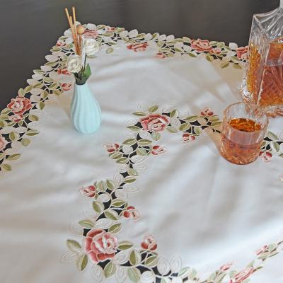 China New Hand Embroidery Lufu Artificial Lace Tablecloth Table Cloth Luxury Linen Clothes Wedding Table Cloth Fabric For Wedding for sale