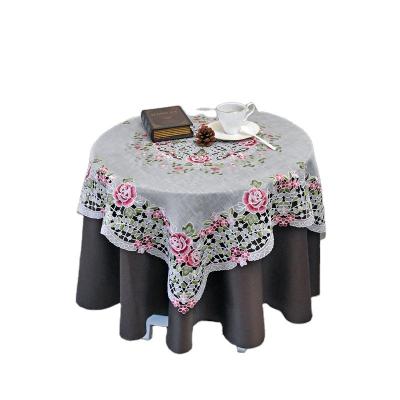 China Lufu color embroidery tablecloth coffee place altar cloth disposable tablecloth 36x36 caster tablecloth wick yarn wholesale for sale