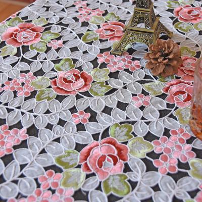 China Lufu disposable professional design for wedding decorative fancy wedding tablecloths embroidered tablecloth tablecloth polyester for sale