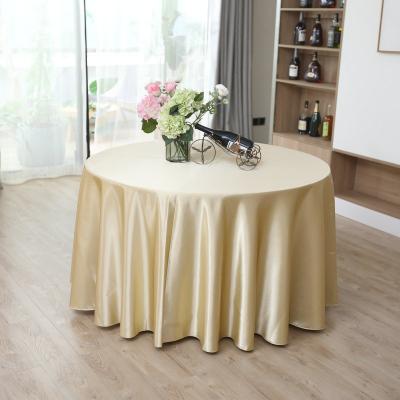 China Waterproof Elegant Custom Round Table Cloth Wedding Satin Round Linen Tablecloth for sale