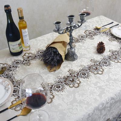 China French tableclothsequin Lufu lace tablecloth wedding decor velvet polyester plastic waterproof luxury tablecloths for sale