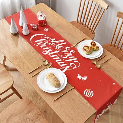 China Lufu Durable Quality Custom Designs Christmas Table Cloth For Home Printed Table Runner Table Runner Decor Heat Resistant Table Runner for sale