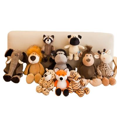 China Wild Jungle Stuffed Animal Plush Toys Elephant Tiger Lion Fox Zebra Zebra Raccoon Dog Monkey Animal for sale