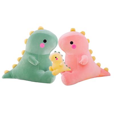 China Custom Cushion Kawaii Plush Dinosaur Dolls Soft Stuffed LOGO Dinosaur Plush Toys For Baby for sale