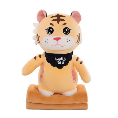 China Wholesale high quality plush tiger plush toy air conditioning cover three-in-one the tiger plush toy for sale