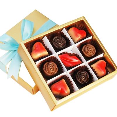 China Handmade Art Paper Flat One Piece Printed Chocolate Wrapping Folding Box for sale